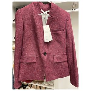 Veronica Beard Farley Dickey Blazer Jacket In Berry Wool Blend sz 2 NWT